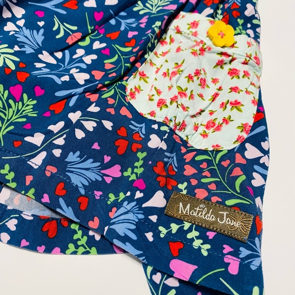 Matilda Jane blouse with blue floral bottom snd light striped top. Buttoned back - Picture 2 of 7